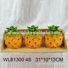 High quality ceramic pineapple condiment set